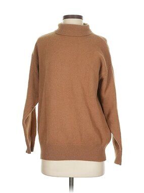 Aritzia / Babaton merino wool sweater top turtleneck mock camel